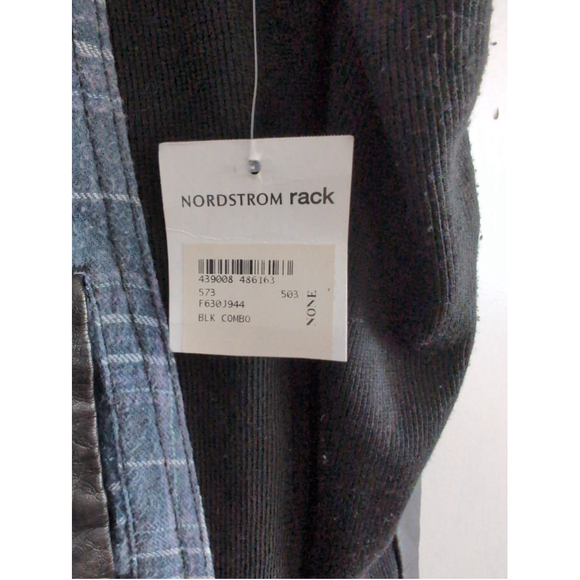 Free people Faux Leather Plaid Snap Button Motor Jacket Womens Sz XS Bikercore - Picture 4 of 11